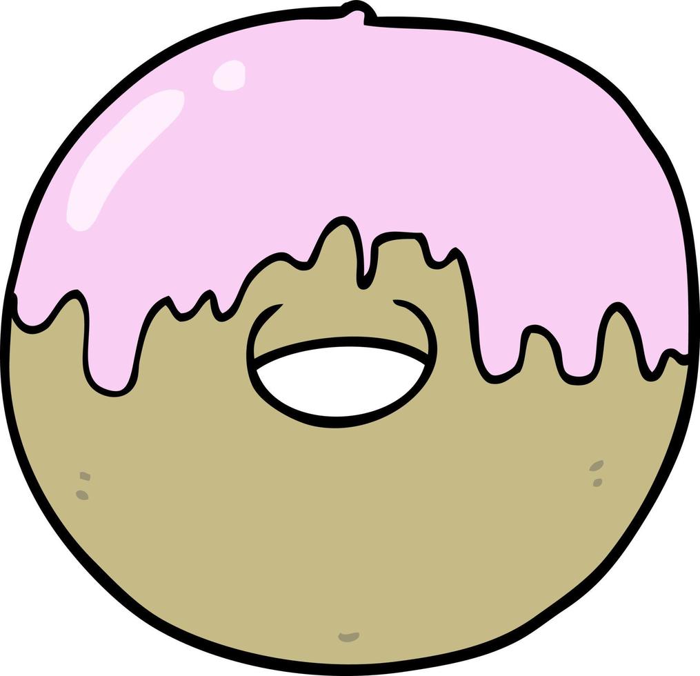 doodle cartoon donut vector