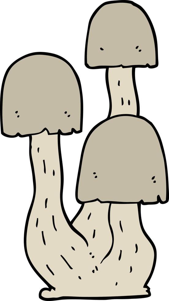 doodle cartoon mushroom vector