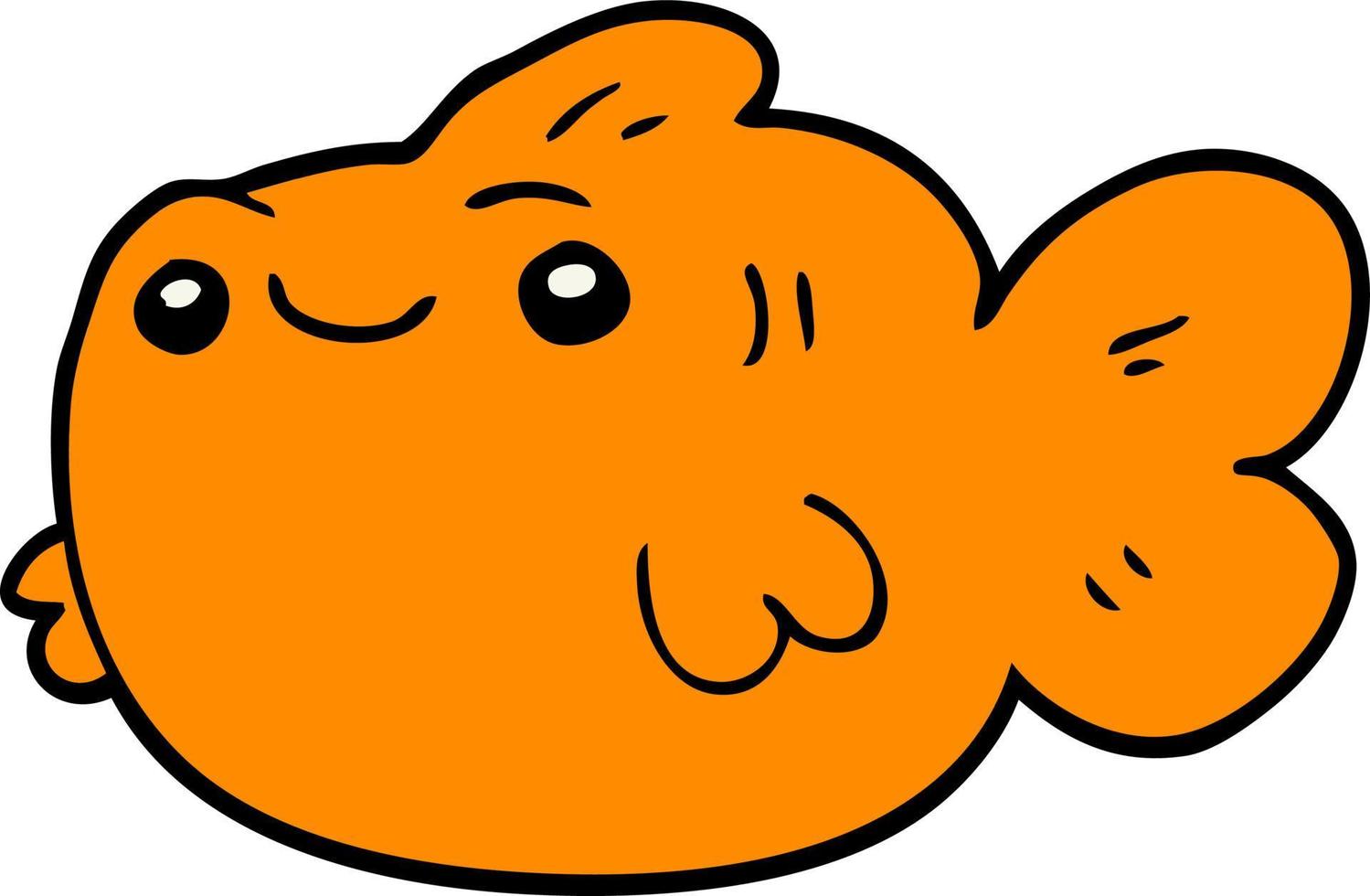 doodle character cartoon fish vector