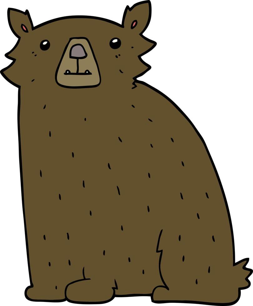 oso de dibujos animados de carácter garabato vector