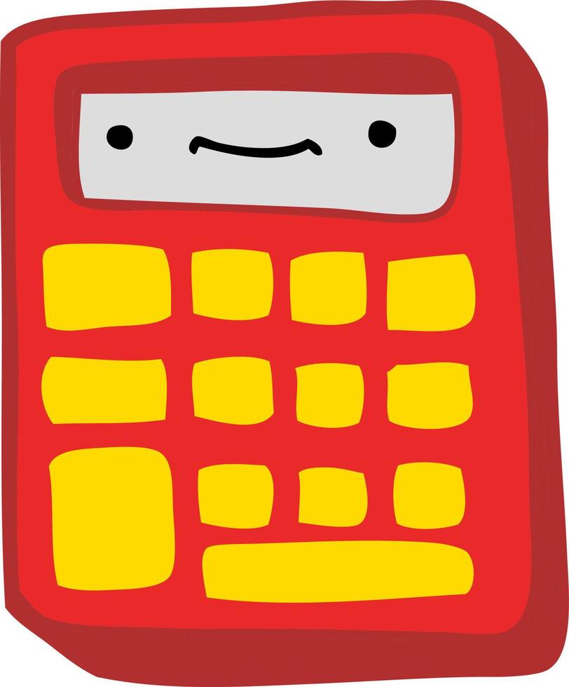 doodle character cartoon calculator vector