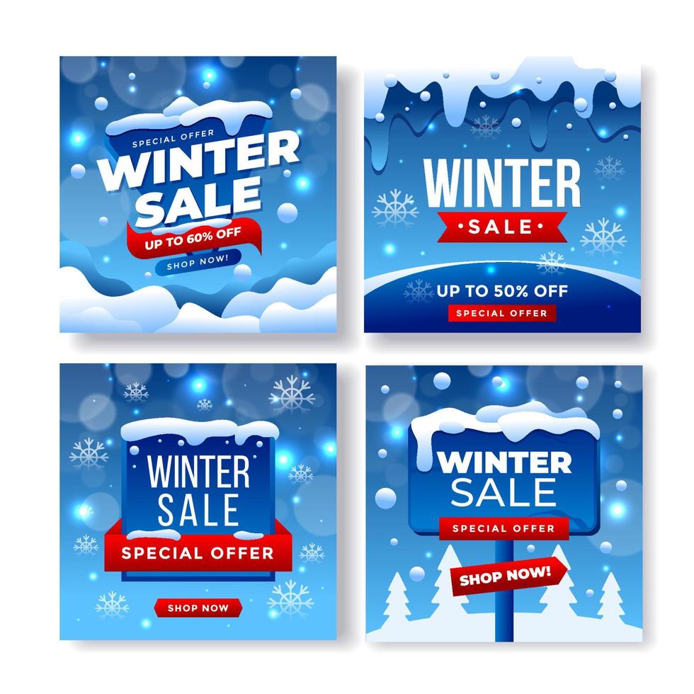 Winter Sale Social Media Post vector