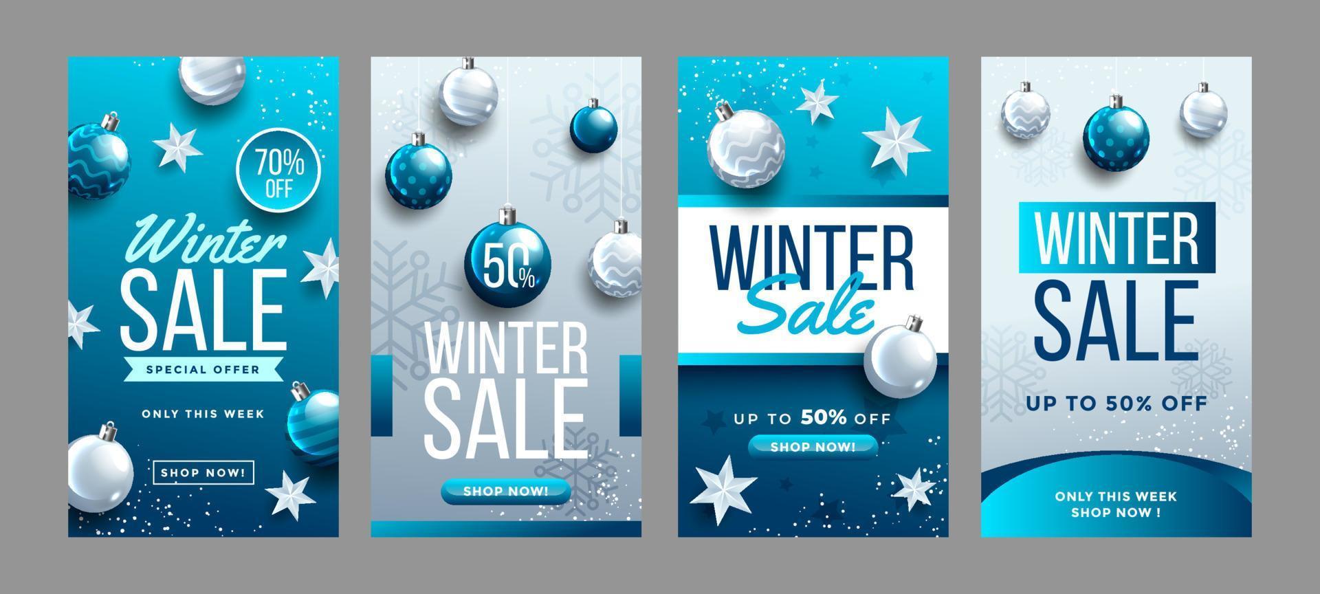 Winter Sale Social Media Post vector