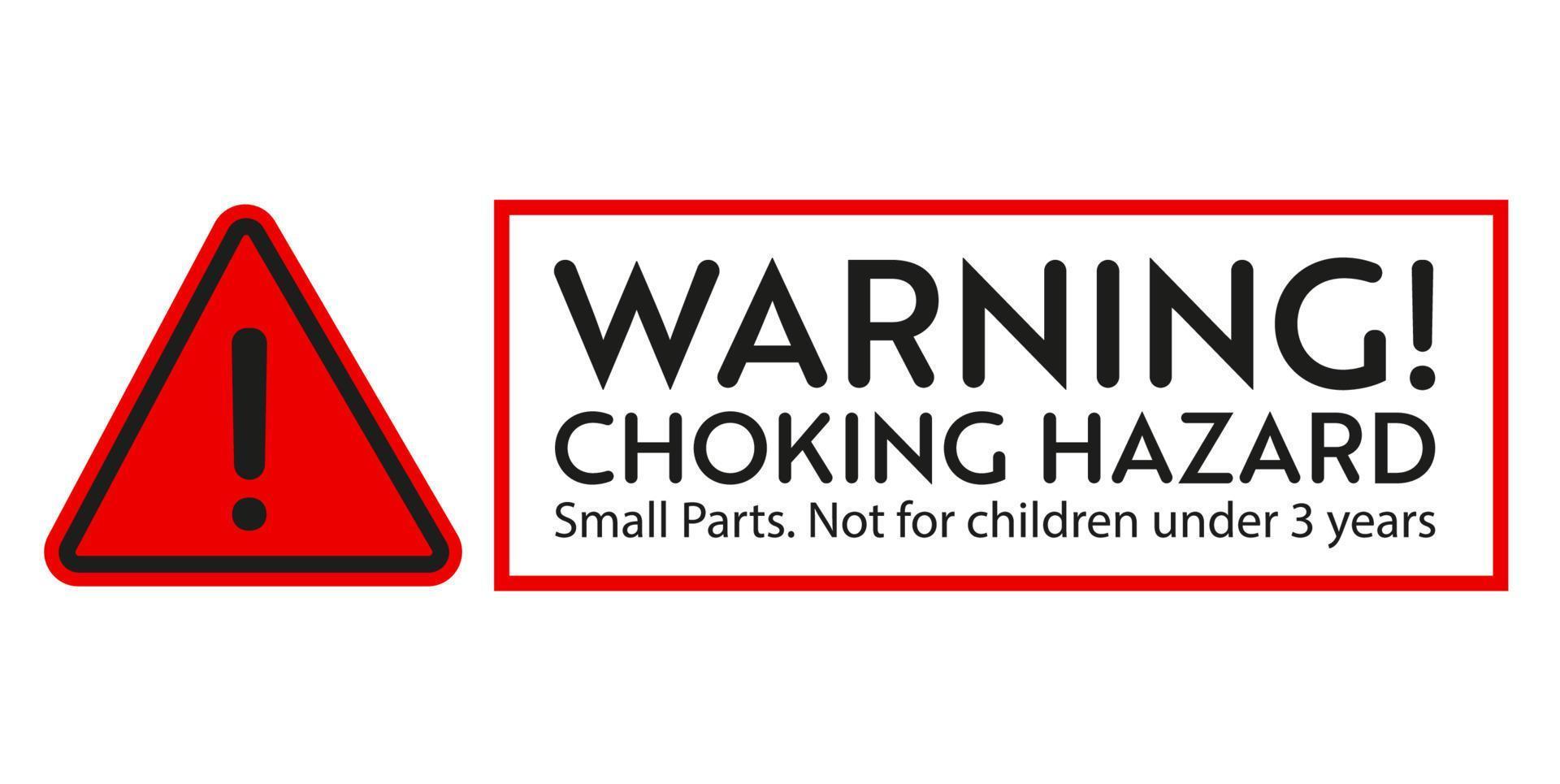 Choking hazard warning sign. vector