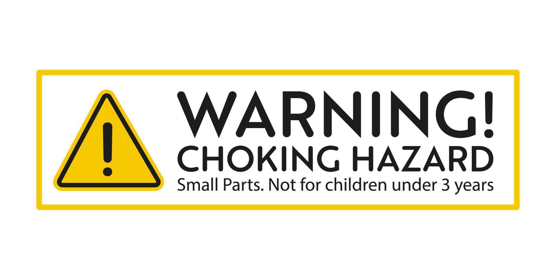 Choking hazard warning sign. vector