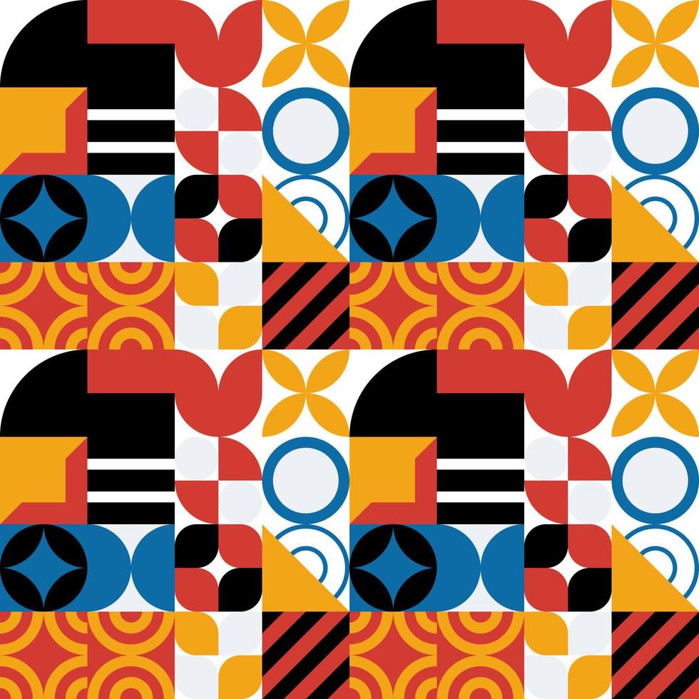 Seamless Bauhaus Abstract vector background.