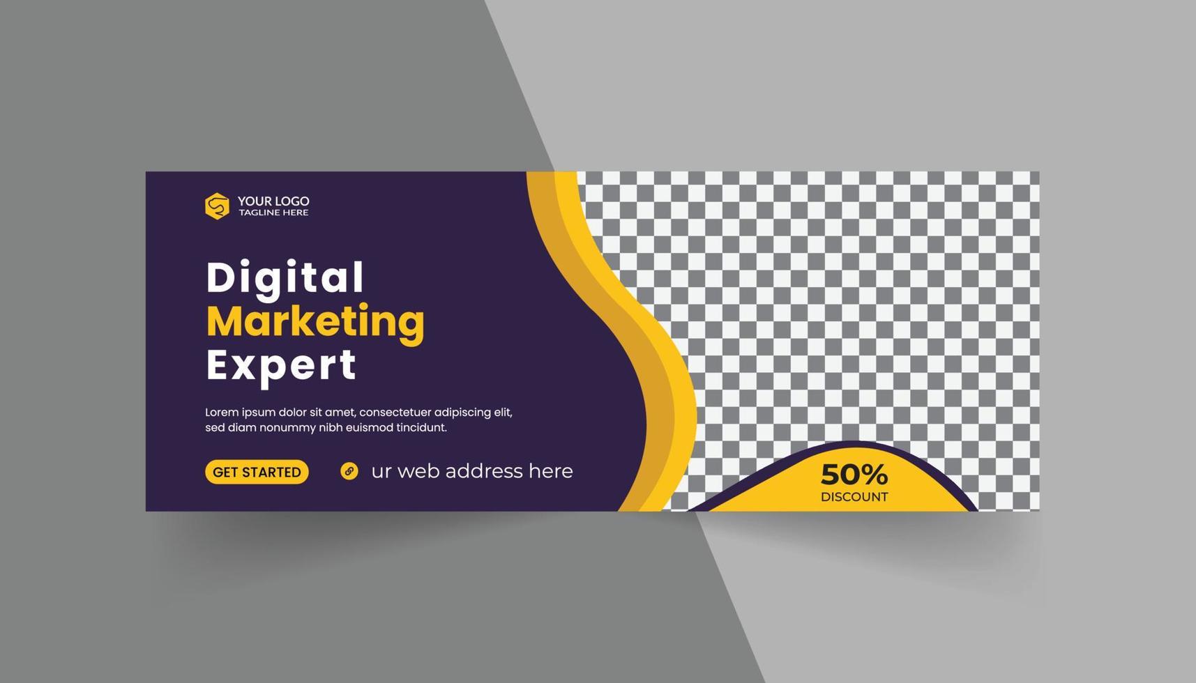Digital marketing agency social media cover template design vector