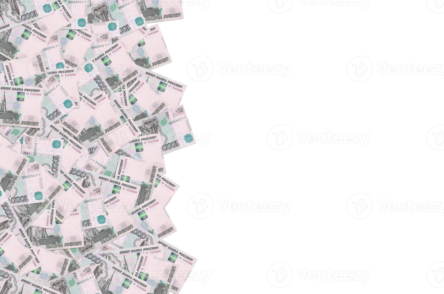 Russian 1000 rubles banknote closeup macro bill pattern photo