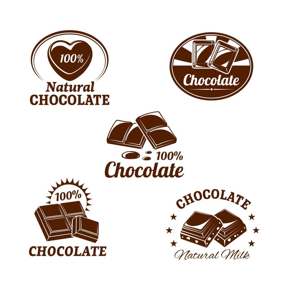 conjunto de iconos vectoriales para postres de chocolate vector