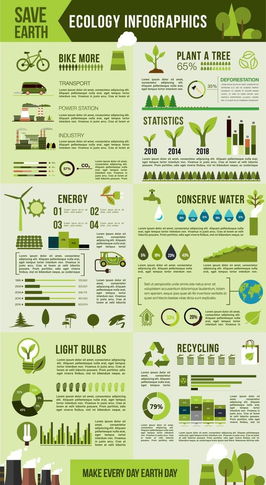 diseño infográfico de protección del medio ambiente ecológico vector