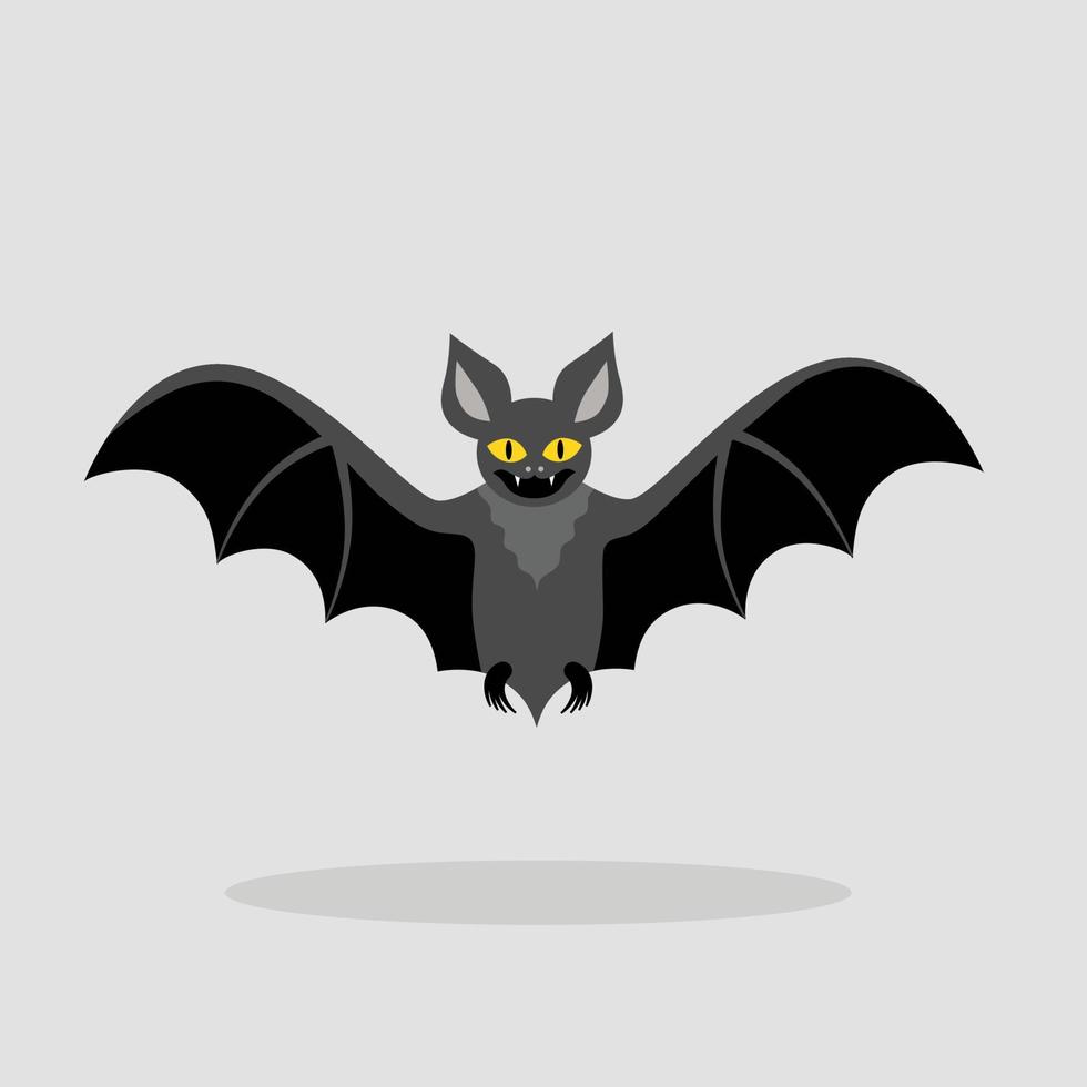 murciélago negro al estilo de las caricaturas. ilustración vectorial para halloween. vampiro. vector