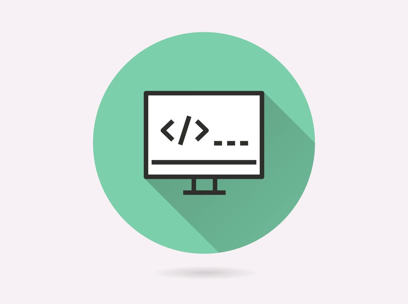 Programming screen icon for graphic and web design. vector