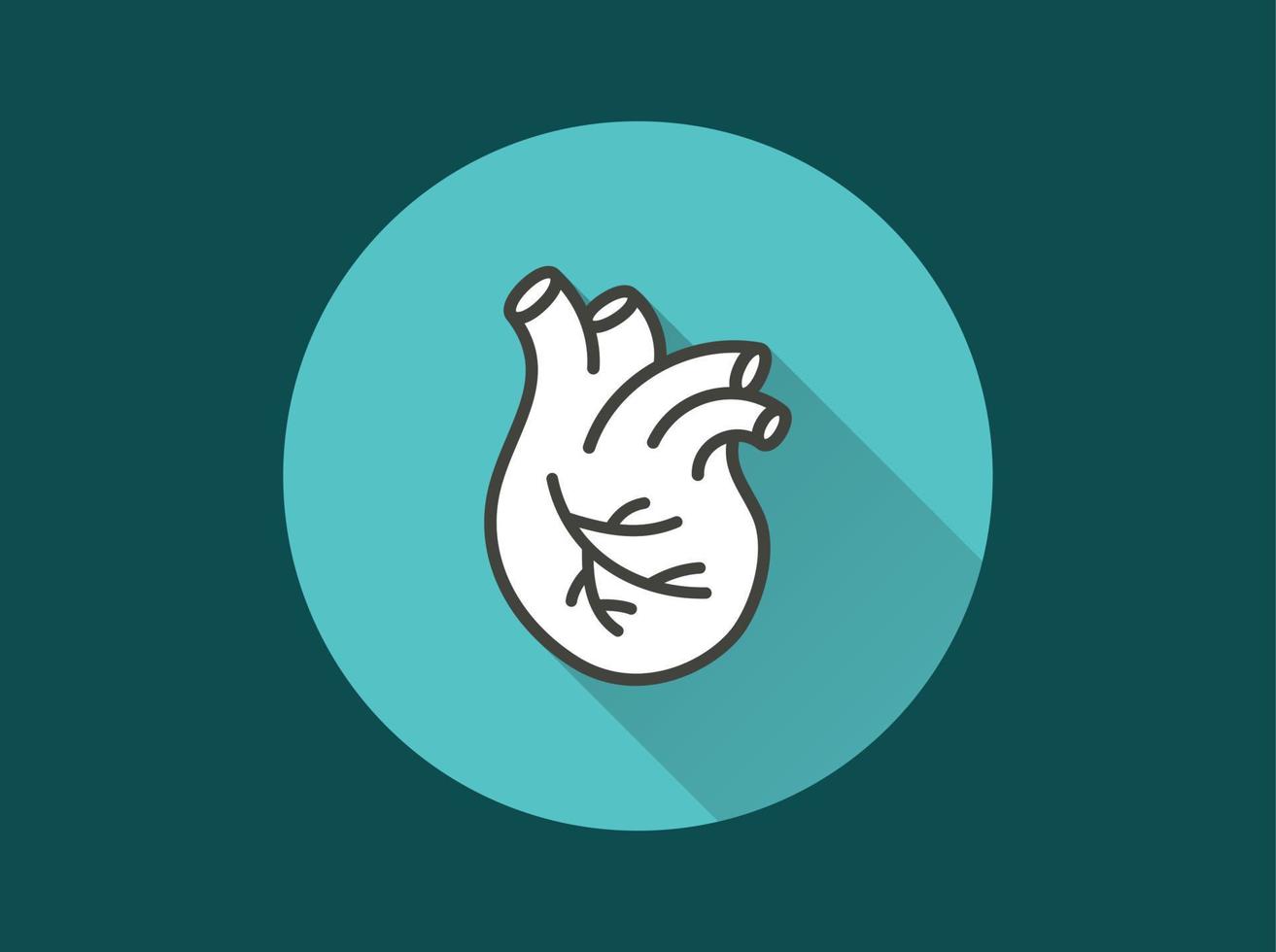 icono del corazón humano para diseño gráfico y web. vector