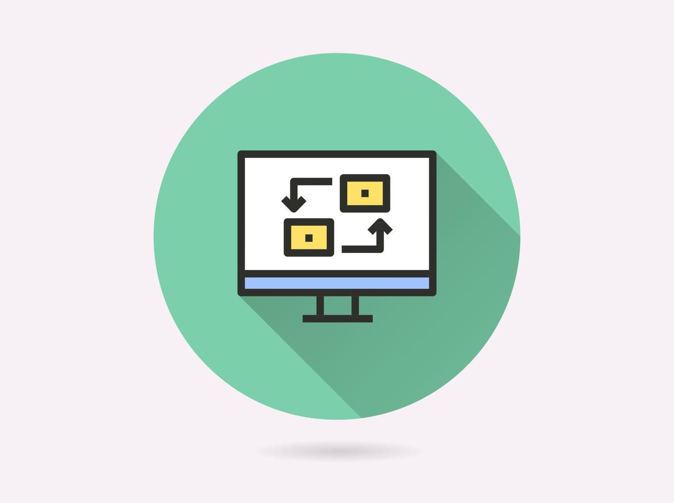 Programming screen icon for graphic and web design. vector
