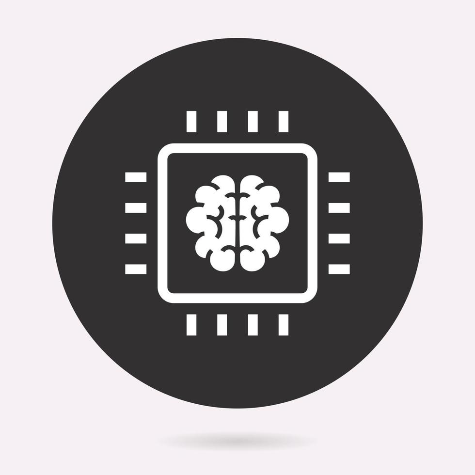 Artificial brain - vector icon. Illustration isolated. Simple pictogram.