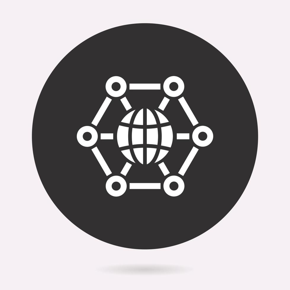 Global artificial intelligence - vector icon. Illustration isolated. Simple pictogram.