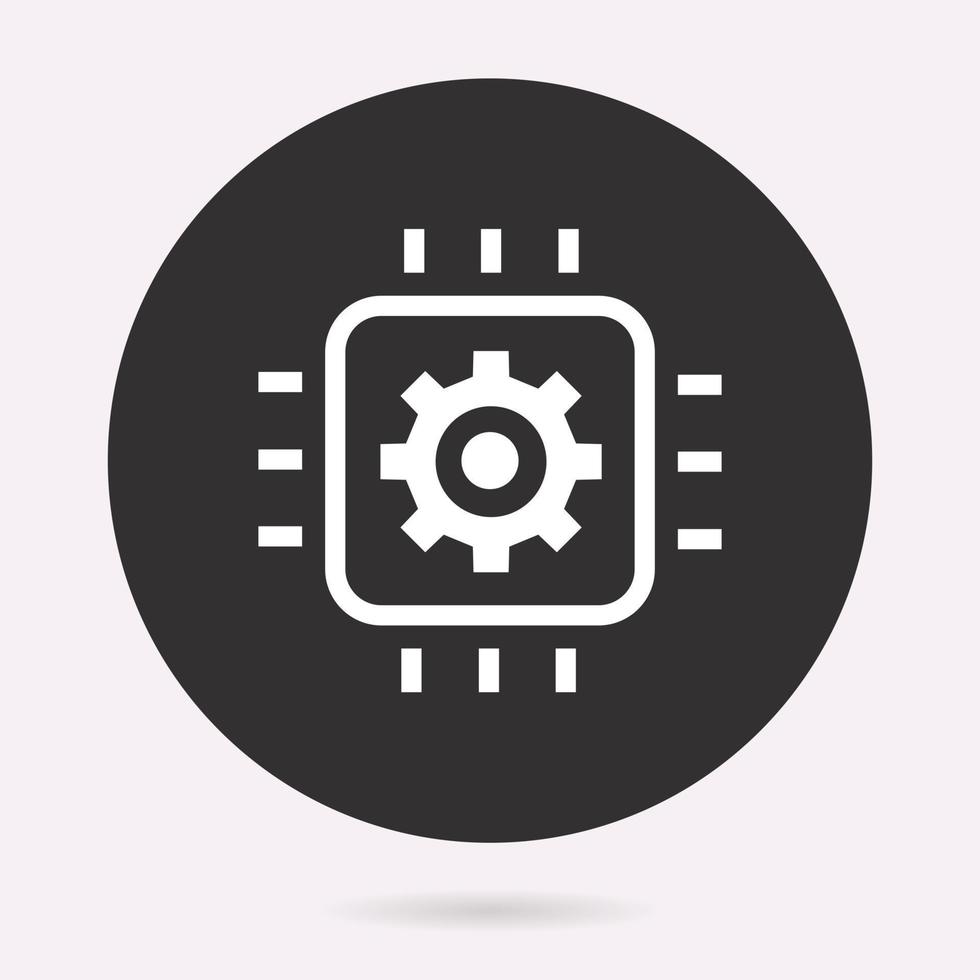 Microprocessor - vector icon. Illustration isolated. Simple pictogram.