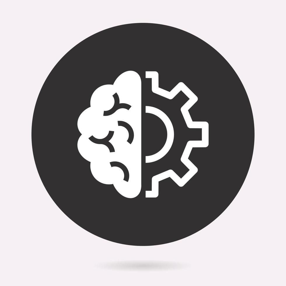 Artificial brain - vector icon. Illustration isolated. Simple pictogram.