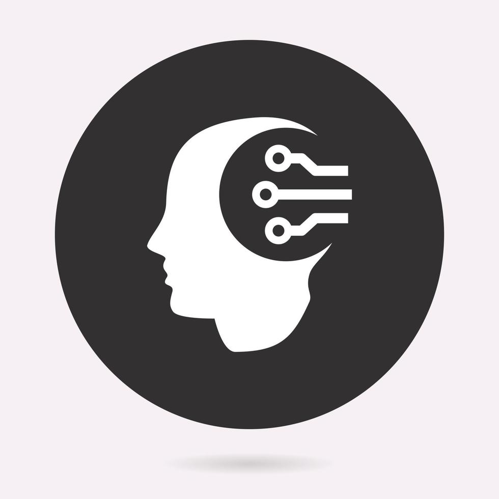 Artificial intelligence - vector icon. Illustration isolated. Simple pictogram.