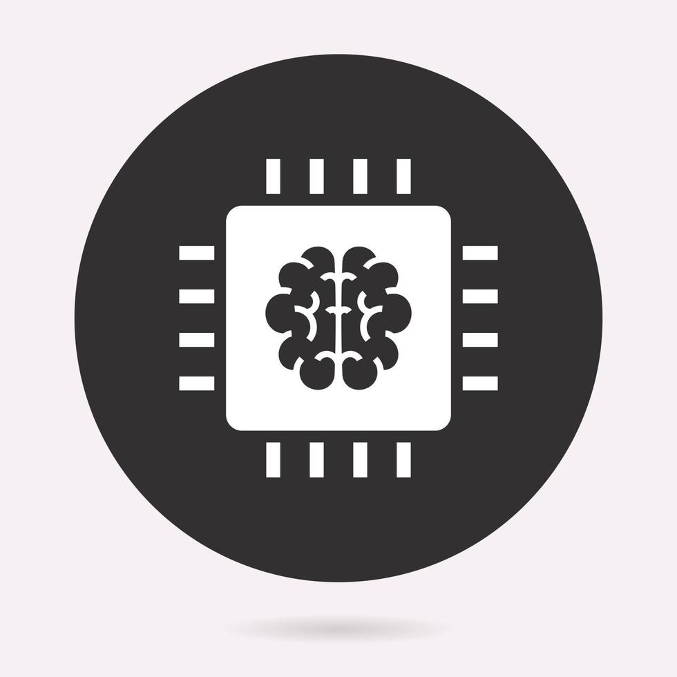 Artificial brain - vector icon. Illustration isolated. Simple pictogram.