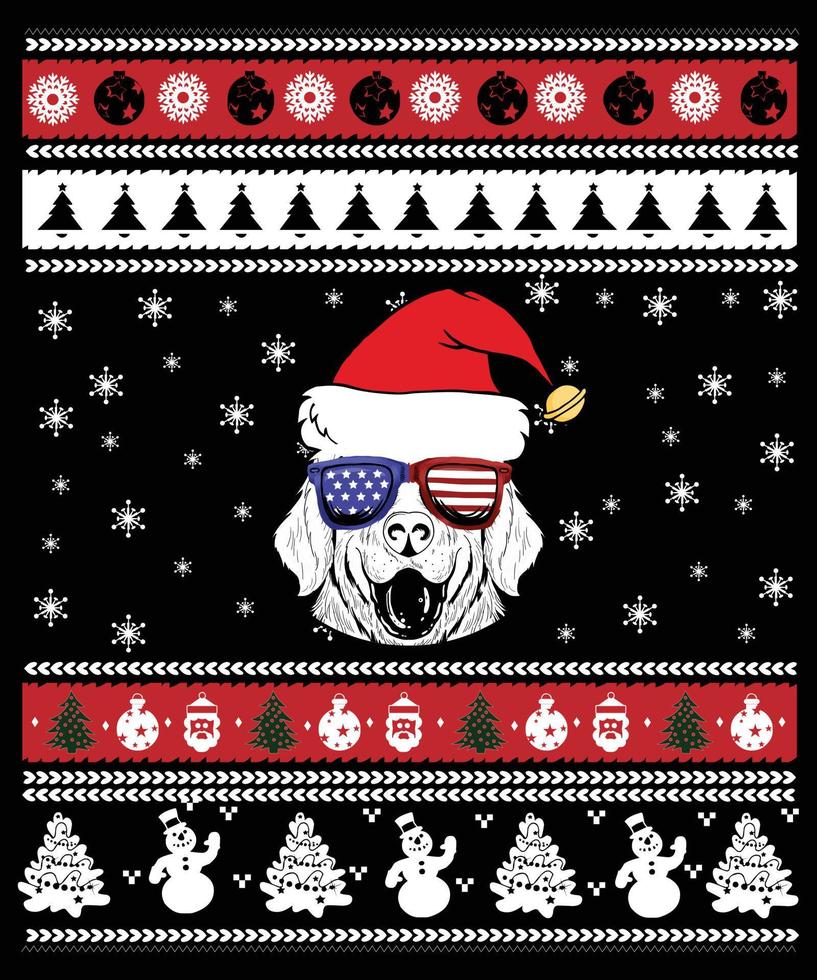 colecciones de navidad y perros, husky, pug, labrador, retriever, gato y más vector