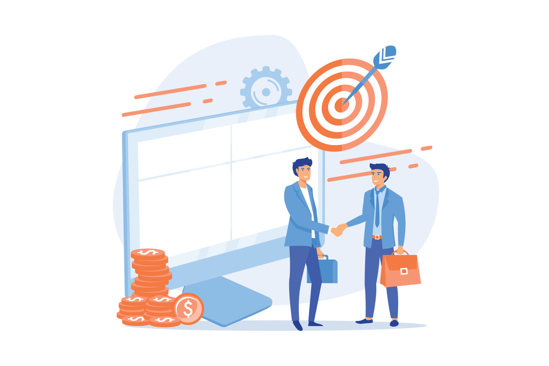 Profitable partnership, business partners cowork. Affiliate marketing