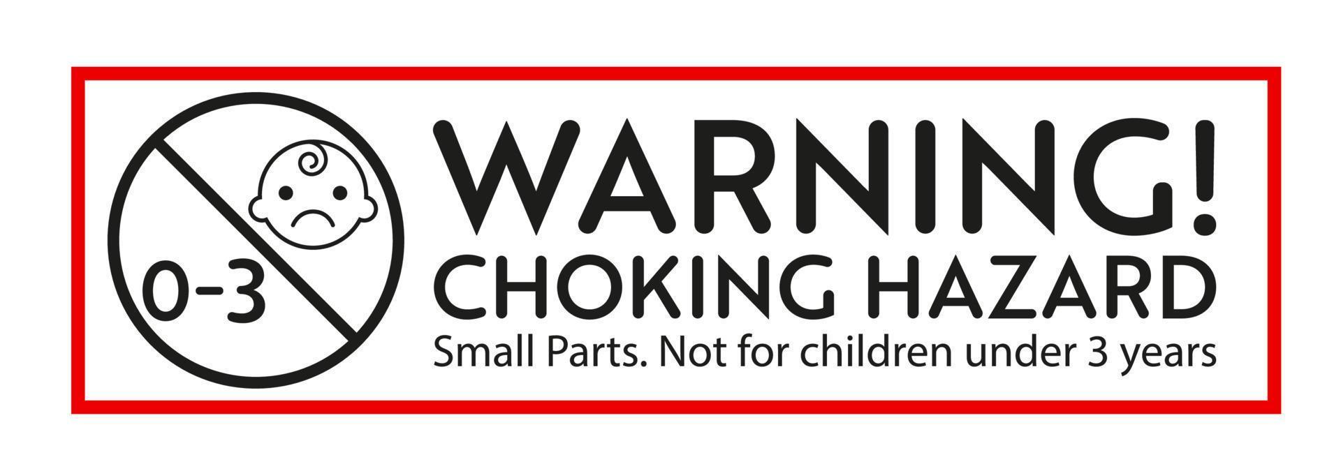 Choking hazard warning sign. vector