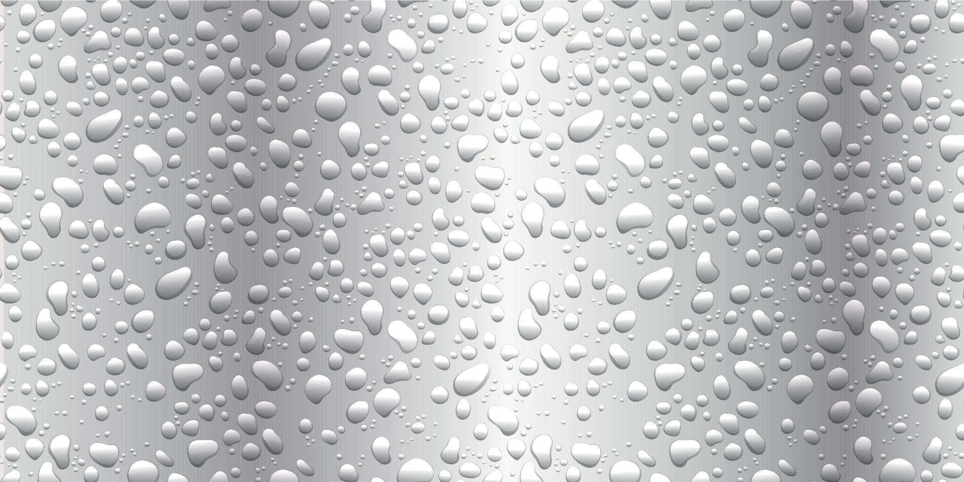 gotas de agua sobre fondo blanco. condensación de gotas de lluvia puras realistas vector