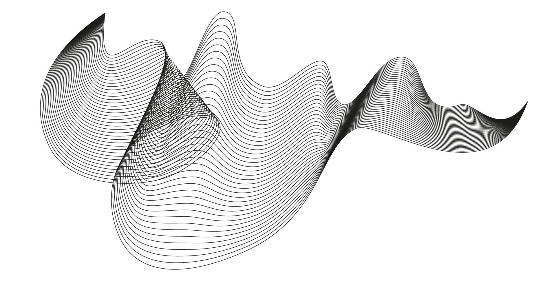 Wavy abstract stripes. Curved line vector elements for music design. Digital sound equalizer.