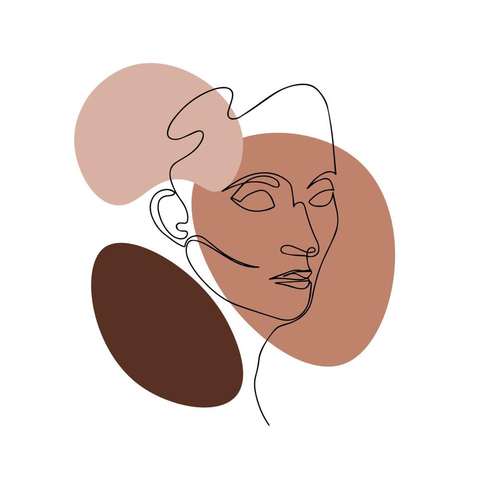 Modern abstract woman faces vector
