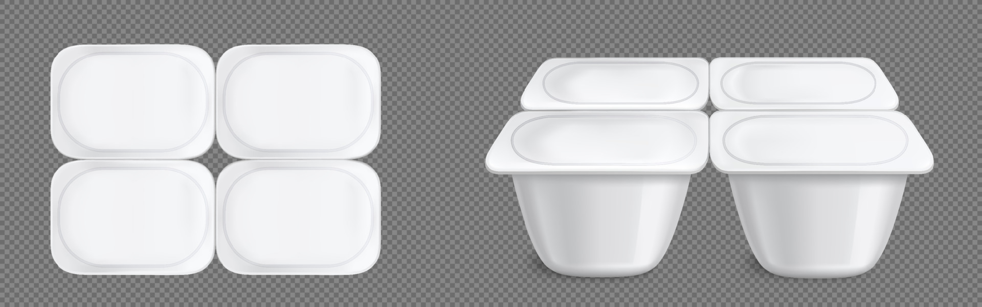 Yoghurt package, plastic cups, vector containers 12991457 Vector Art at