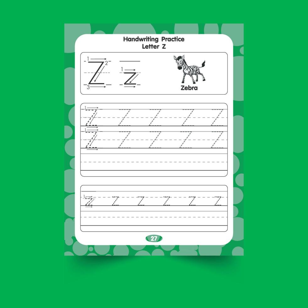 Alphabet tracing worksheet with letter and vocabulary vector