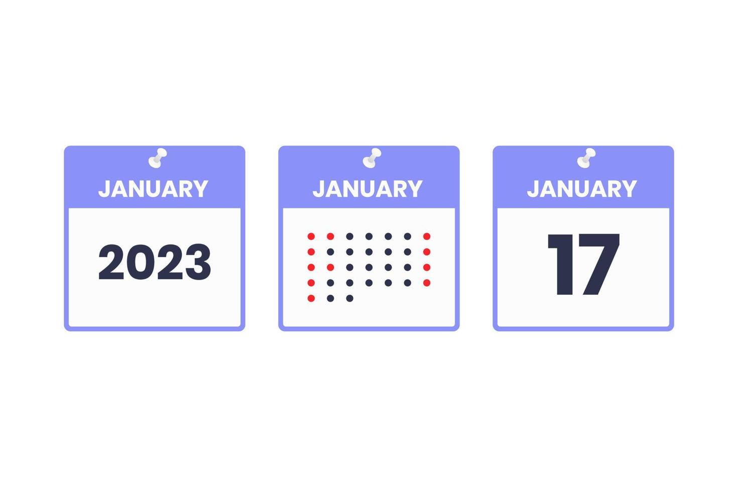 January 17 calendar design icon. 2023 calendar schedule, appointment, important date concept vector