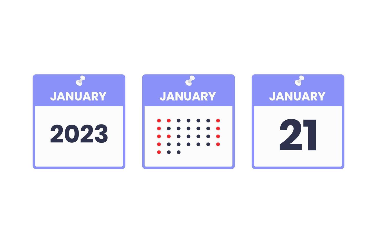 January 21 calendar design icon. 2023 calendar schedule, appointment, important date concept vector