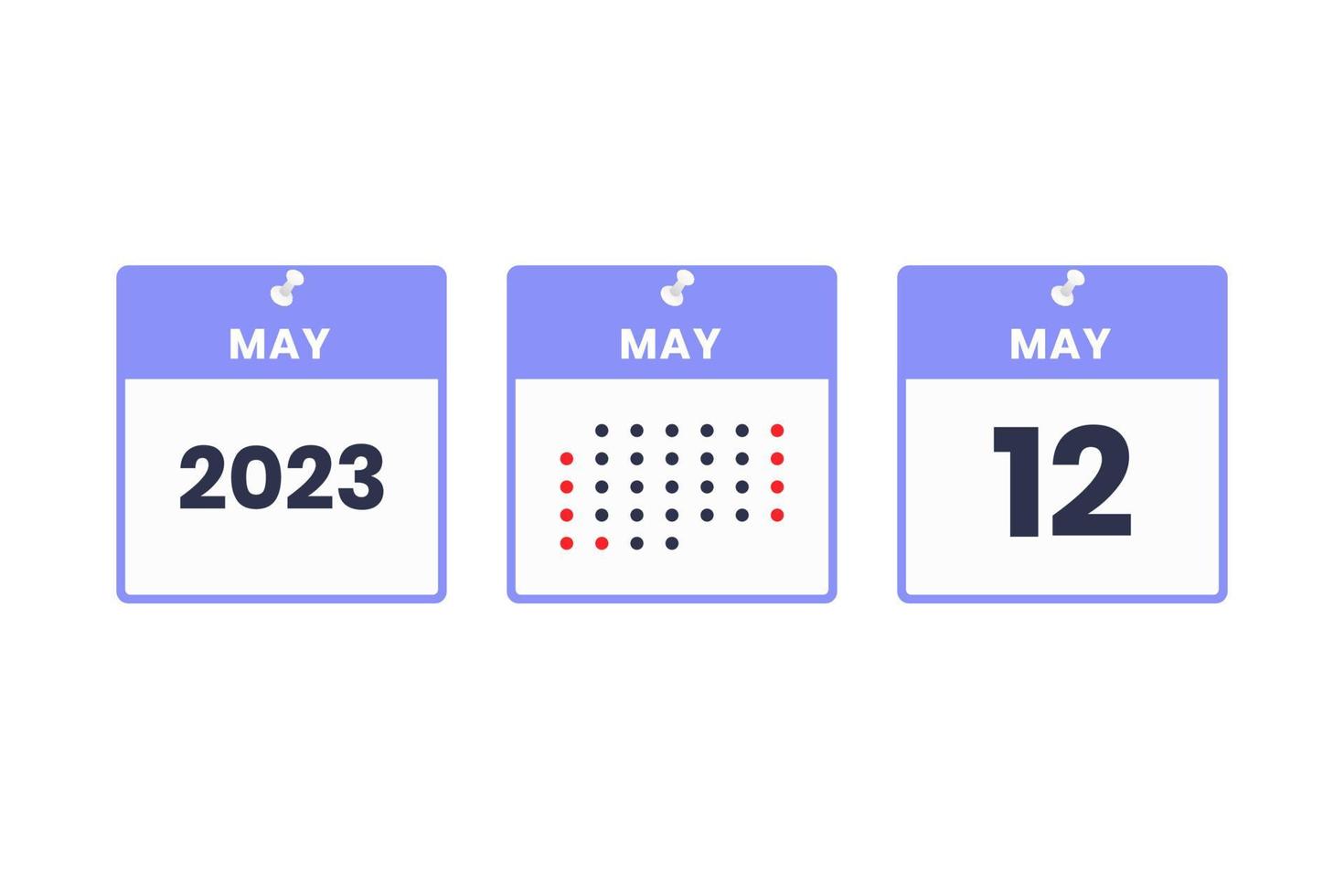 May 12 calendar design icon. 2023 calendar schedule, appointment, important date concept vector