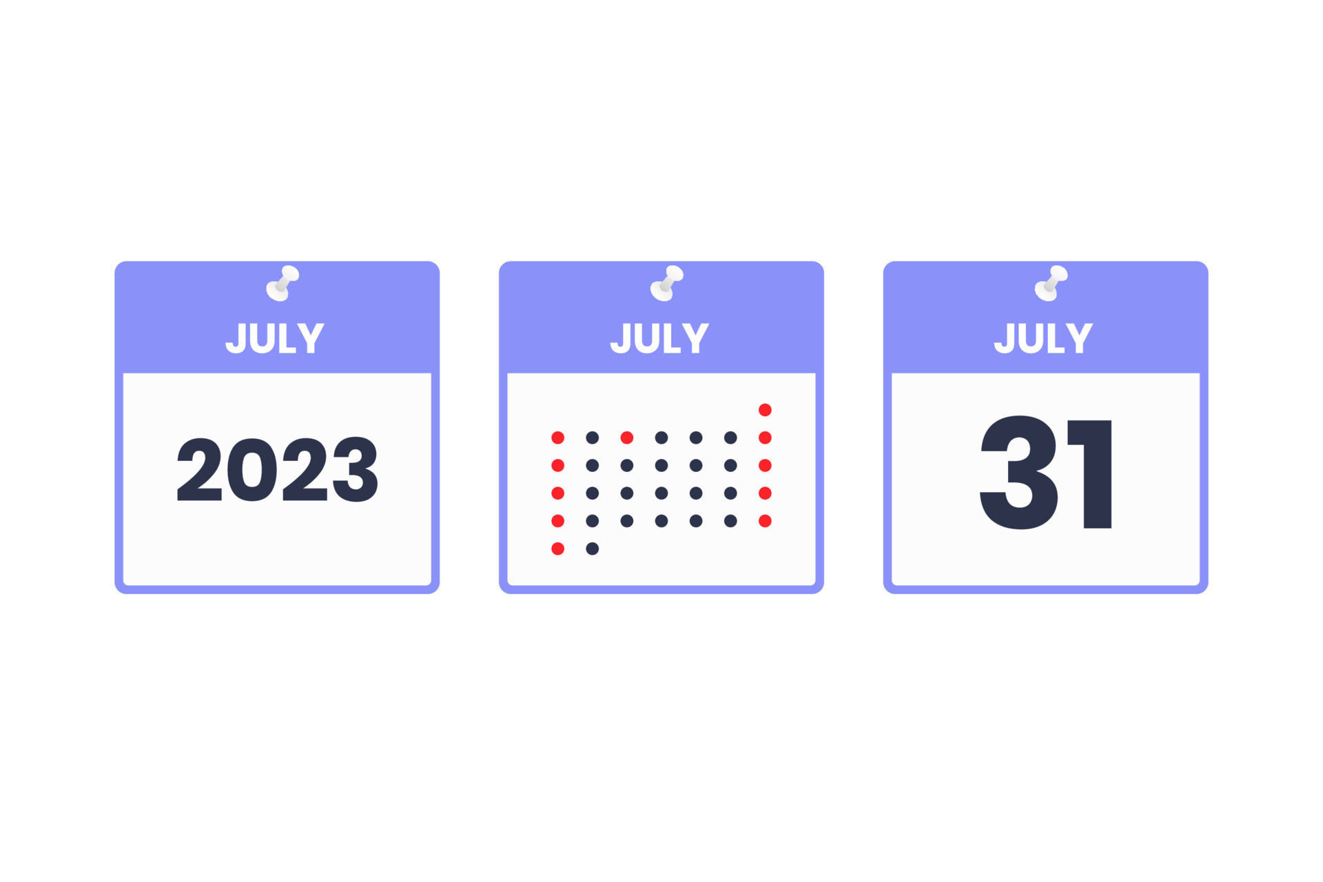 July 31 calendar design icon. 2023 calendar schedule, appointment