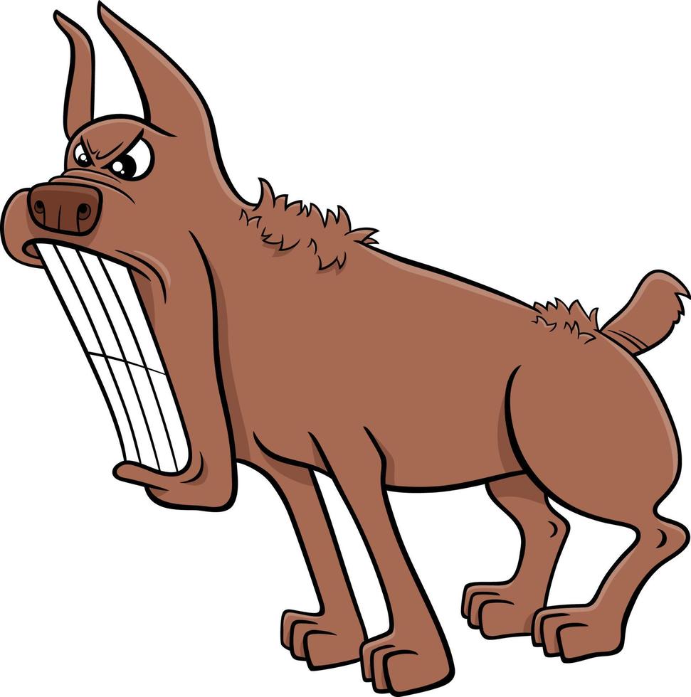 cartoon angry brown comic dog animal character 12991869 Vector Art at  Vecteezy