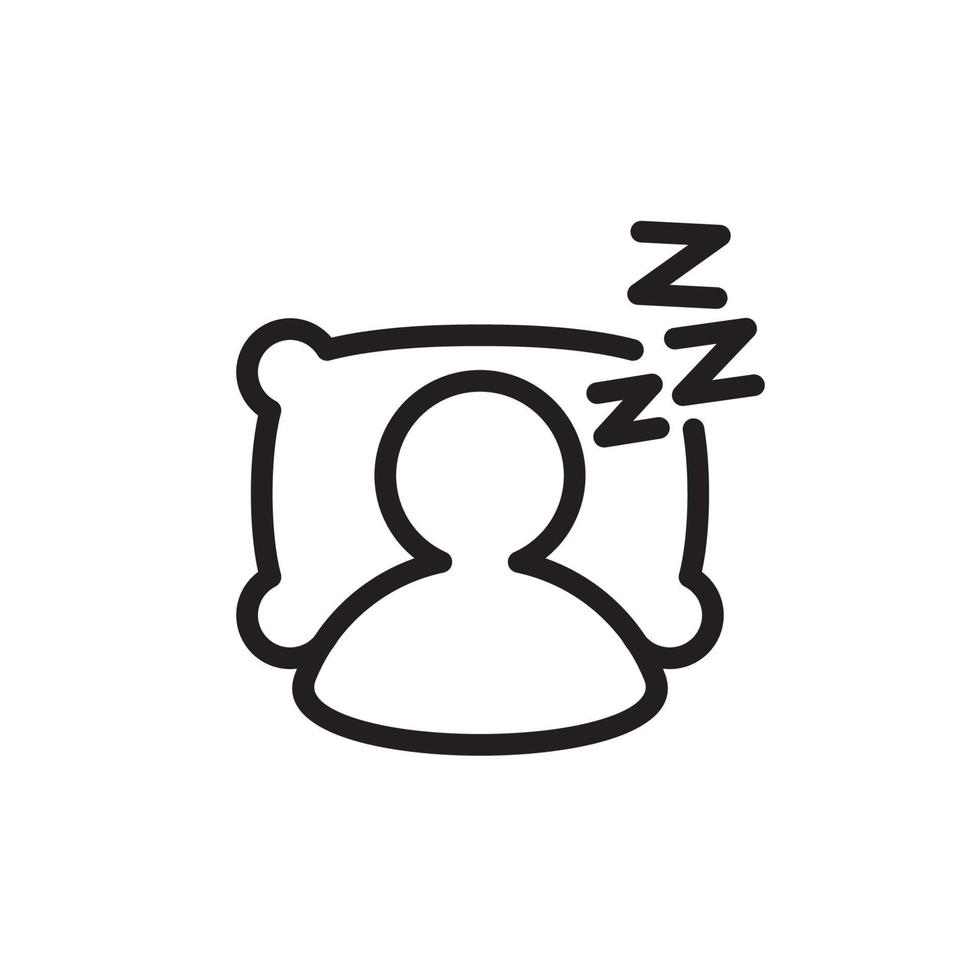 icono de vector de ronquidos. persona atrapando algunos zzz's. icono de dormir