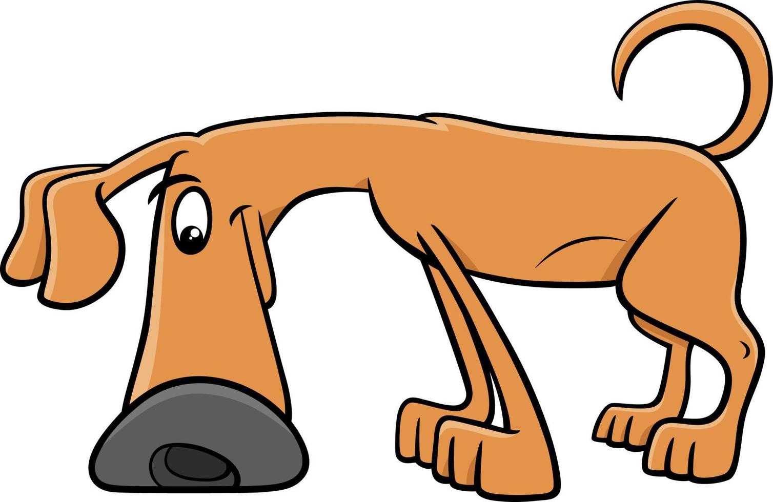 personaje de animal cómico de perro olfateador de dibujos animados vector