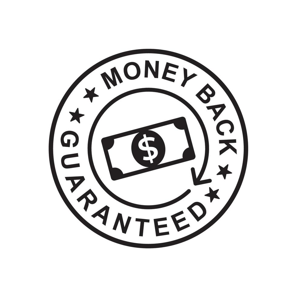 money back guarantee badge vector. Money Back Guaranteed label vector