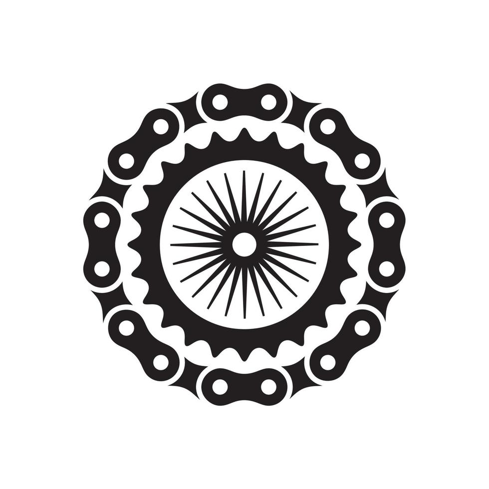 Gear and chain icon for motorcycles club or community vector