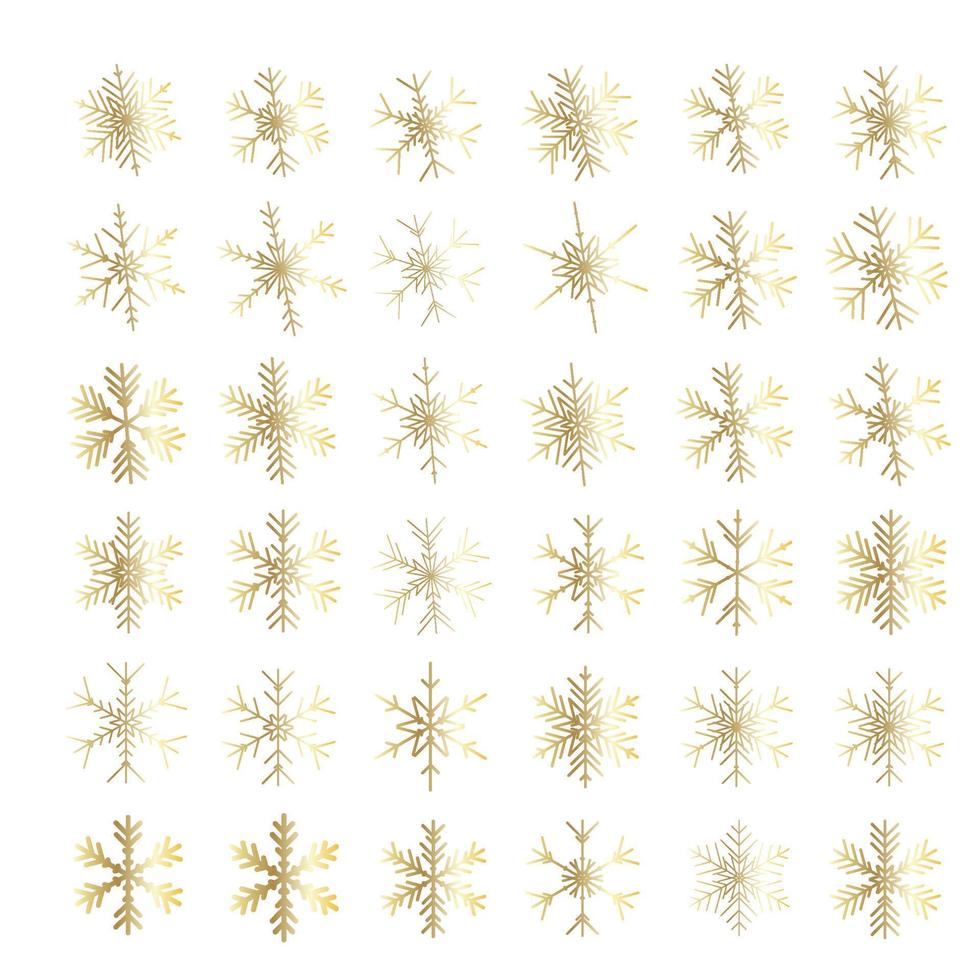 Vector set of different snowflakes