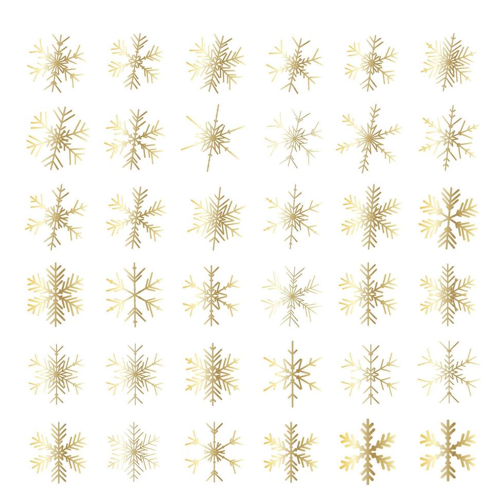 Vector set of different snowflakes