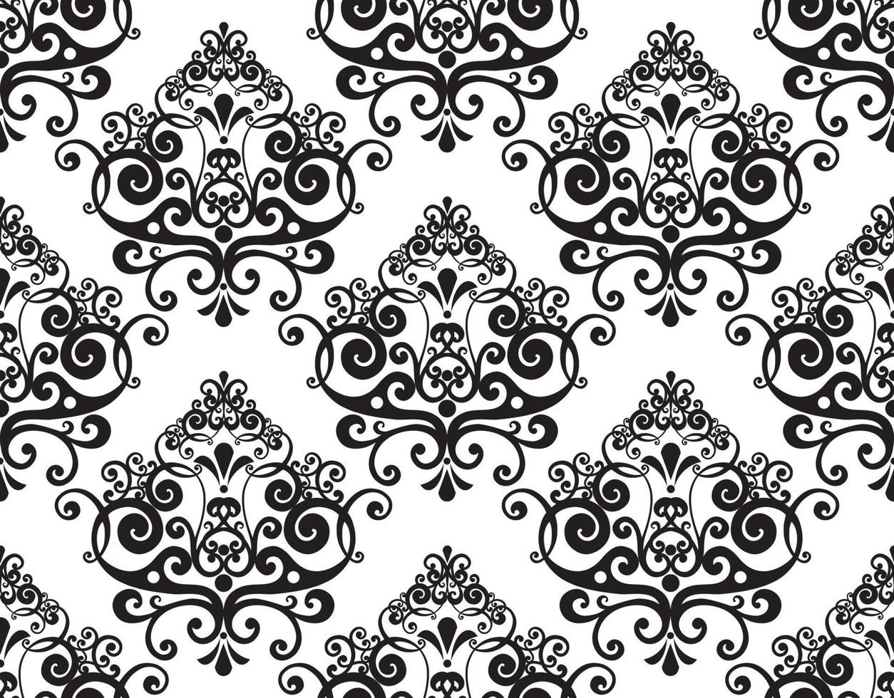 Vector damask vintage baroque scroll ornament swirl. Victorian monogram heraldic shield swirl. Retro floral leaf pattern border foliage antique  acanthus calligraphy engraved tattoo. Seamless pattern
