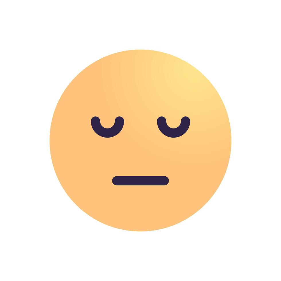 Yellow cartoon face sad upset emoji and people emotion symbol flat vector illustration.