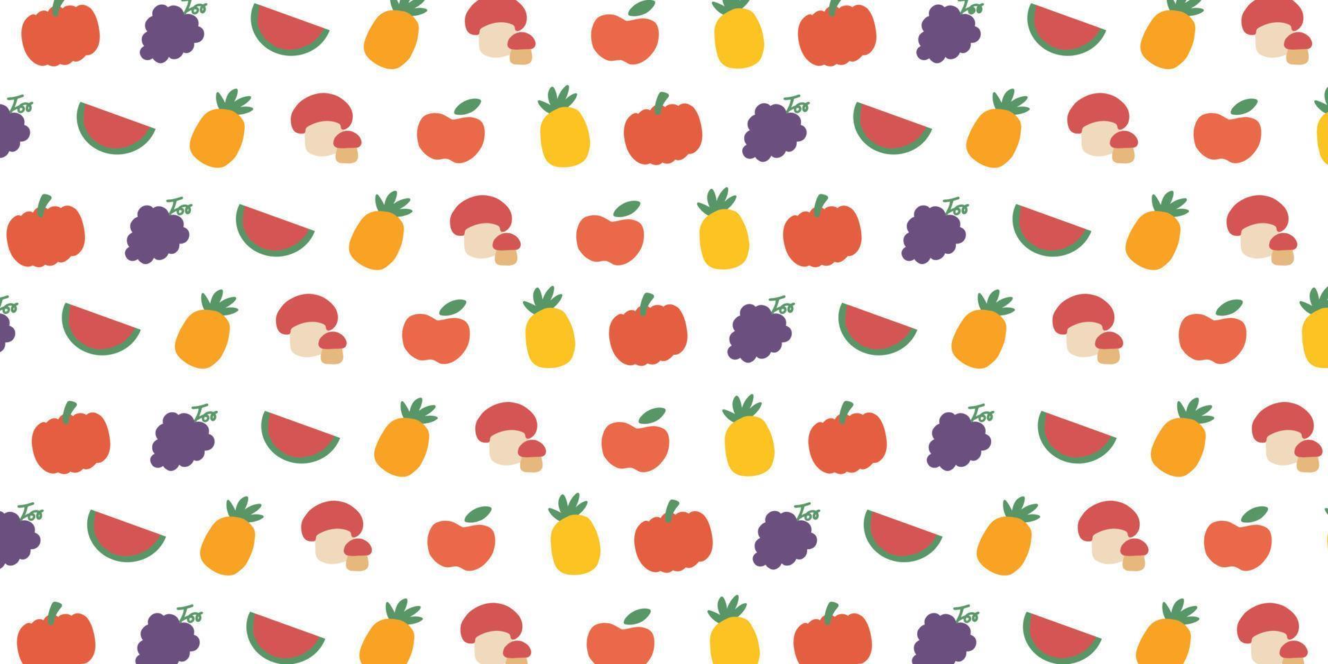 Tropical fruit pattern illustration in cute and simple for background design vector
