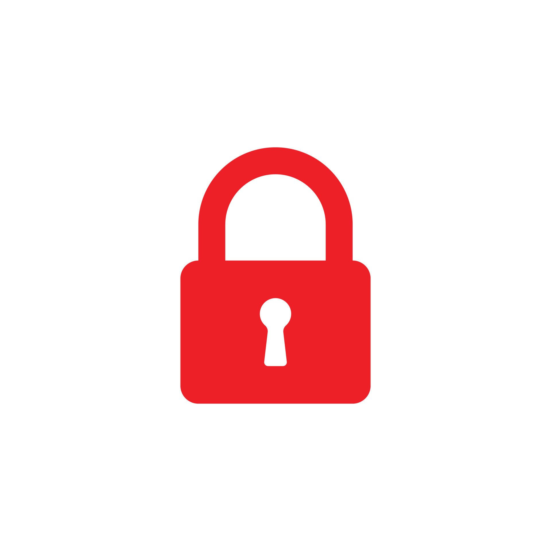 eps10 red vector security padlock art icon isolated on white background. closed lock in a simple flat trendy modern style for your website design, logo, and mobile application 12992232