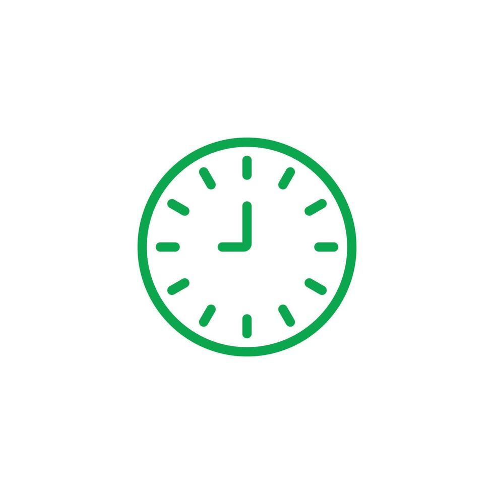 eps10 vector verde icono de línea abstracta nueve o 9 en punto aislado sobre fondo blanco. símbolo de esquema de reloj de una sola hora en un estilo moderno y plano simple para el diseño de su sitio web, logotipo y aplicación móvil