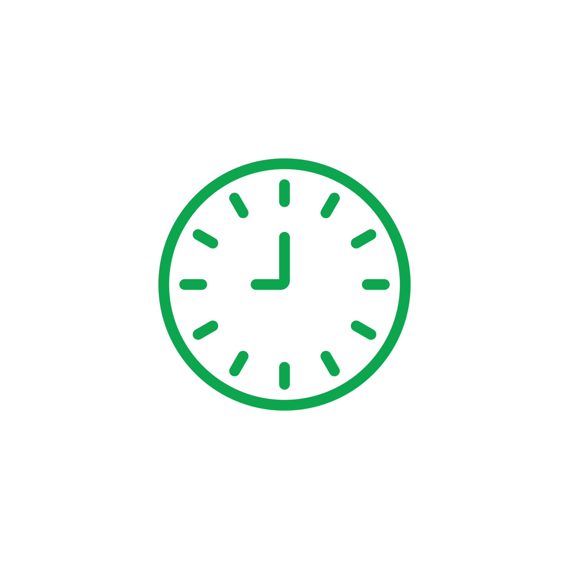 eps10 green vector nine or 9oclock abstract line icon isolated on white
