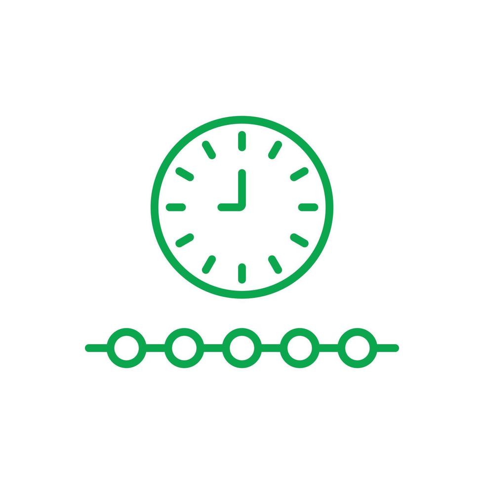 eps10 green vector timeline or progress line icon isolated on white background. fintech technology outline symbol in a simple flat trendy modern style for your website design, logo, and mobile app
